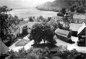 Der Ort Asel vor dem Bau des Edersees