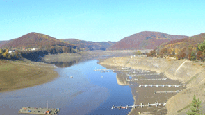 Hafen Rehbach bei Niedrigwasser